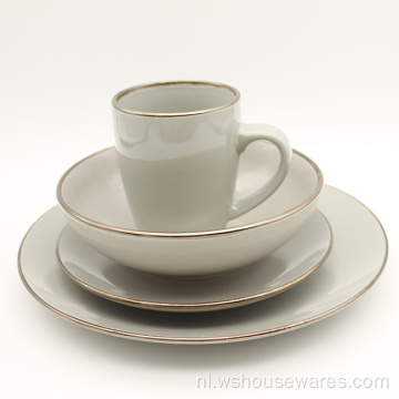 Eenvoudige stijl moderne groothandel emboss servies